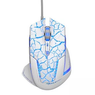 Mouse E-blue Mazer Pro cu fir, alb-albastru, 2500DPI
