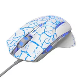 Mouse E-blue Mazer Pro cu fir, alb-albastru, 2500DPI