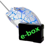 Mouse cu fir E-blue Cobra, alb-albastru, 2500DPI, e-box