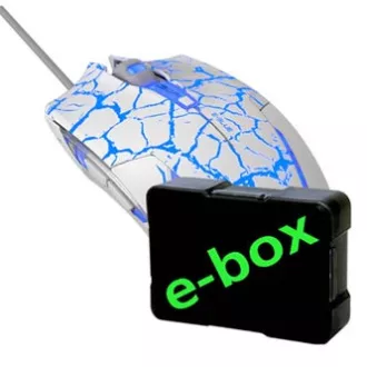 Mouse cu fir E-blue Cobra, alb-albastru, 2500DPI, e-box