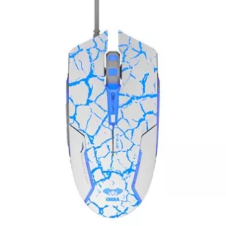 Mouse cu fir E-blue Cobra, alb-albastru, 2500DPI, e-box