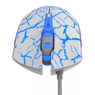 Mouse cu fir E-blue Cobra, alb-albastru, 2500DPI, e-box