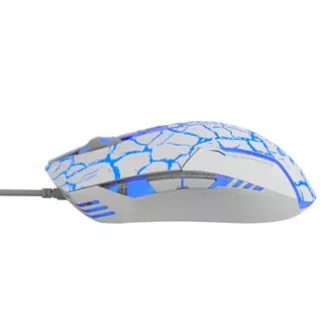 Mouse cu fir E-blue Cobra, alb-albastru, 2500DPI, e-box