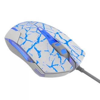 Mouse cu fir E-blue Cobra, alb-albastru, 2500DPI, e-box
