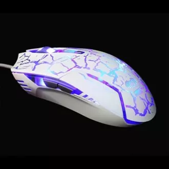 Mouse cu fir E-blue Cobra, alb-albastru, 2500DPI, e-box
