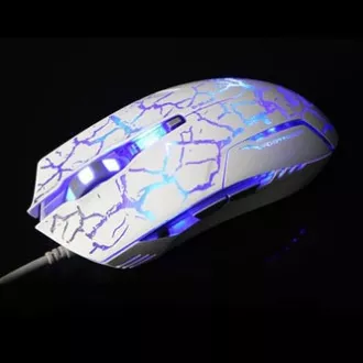 Mouse cu fir E-blue Cobra, alb-albastru, 2500DPI, e-box