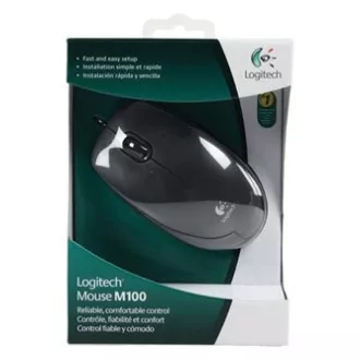 Mouse cu fir, Logitech M100, negru, optic, 1000 DPI Mouse cu fir, Logitech M100, negru, optic, 1000 DPI