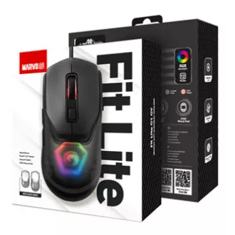 Mouse cu fir Marvo FIT LITE G1, gri, 12000 DPI
