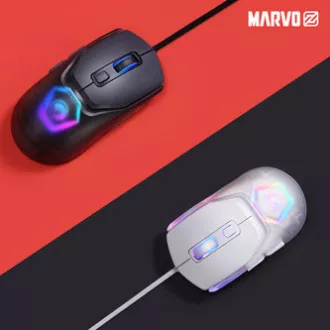 Mouse cu fir Marvo FIT LITE G1, gri, 12000 DPI