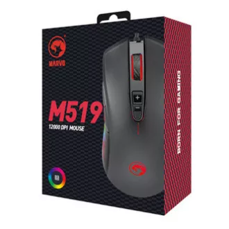 Mouse cu fir Marvo M519, negru, 12000 DPI