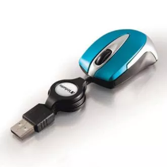 Mouse cu fir, Verbatim Go Mini 49022, albastru, optic, 1000 DPI