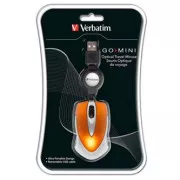 Mouse cu fir, Verbatim 49023, portocaliu, optic, 1000 DPI