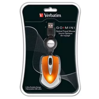 Mouse cu fir, Verbatim 49023, portocaliu, optic, 1000 DPI