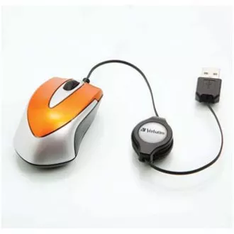 Mouse cu fir, Verbatim 49023, portocaliu, optic, 1000 DPI