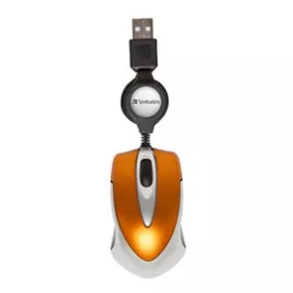 Mouse cu fir, Verbatim 49023, portocaliu, optic, 1000 DPI