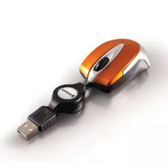Mouse cu fir, Verbatim 49023, portocaliu, optic, 1000 DPI