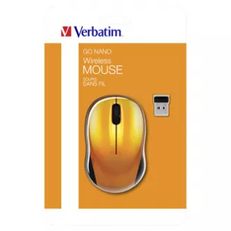 Mouse fără fir, Verbatim Go Nano 49045, portocaliu, optic, 1600 DPI