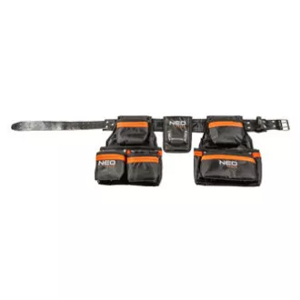 Curea de scule din piele naturală, 84-330, circumferință reglabilă, buzunare întărite, Neo Tools