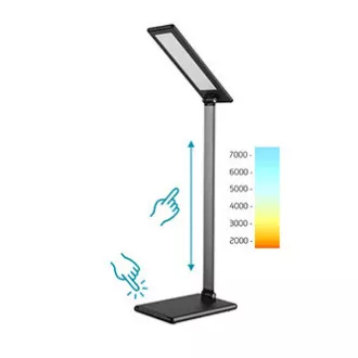 Lampă de masă LED gri, reglabilă, 8W, control continuu al luminozității, 100-240V, LED-uri SMD2835 72 buc.