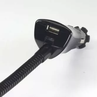 Suport pentru telefon mobil, PDA, Logo GPS articulat, pentru masina, latime reglabila, negru, plastic, cu adaptor USB 1.5 A, negru, mobil