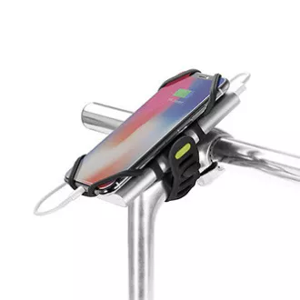Bone Bike Tie 3 Pro Pack Suport pentru telefon mobil și Power Bank, pentru bicicletă, dimensiune reglabilă, negru, 4-6,5", silicon, pentru ghidon, negru