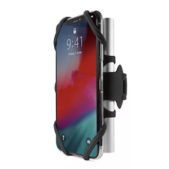 Bone Bike Tie 3 Pro Pack Suport pentru telefon mobil și Power Bank, pentru bicicletă, dimensiune reglabilă, negru, 4-6,5", silicon, pentru ghidon, negru