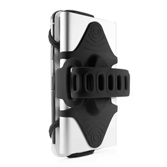 Bone Bike Tie 3 Pro Pack Suport pentru telefon mobil și Power Bank, pentru bicicletă, dimensiune reglabilă, negru, 4-6,5", silicon, pentru ghidon, negru