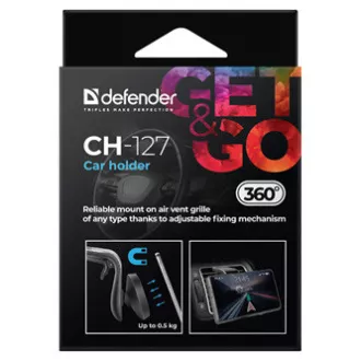 Suport magnetic pentru telefon CH-127 Defender pentru masina, ventGrip, negru-argintiu, plastic, pentru ventilatie, negru-argintiu, mobil