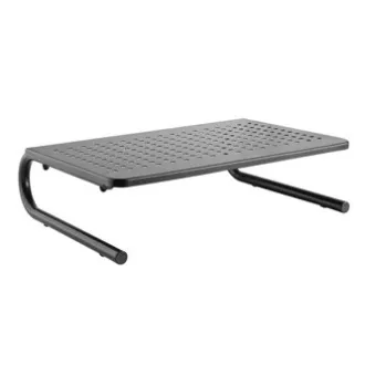 Piedestal sub monitor, spațiu pentru tastatură, negru, oțel-plastic, capacitate de încărcare 20 kg, Powerton, ergo Piedestal sub monitor, spațiu pentru tastatură, negru, oțel-plastic, capacitate de încărcare 20 kg, Powerton, ergo