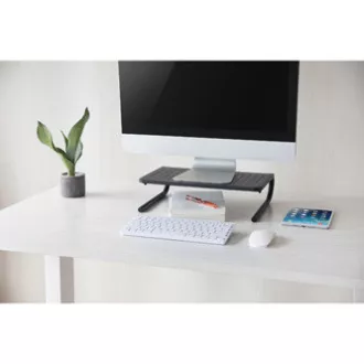 Piedestal sub monitor, spațiu pentru tastatură, negru, oțel-plastic, capacitate de încărcare 20 kg, Powerton, ergo Piedestal sub monitor, spațiu pentru tastatură, negru, oțel-plastic, capacitate de încărcare 20 kg, Powerton, ergo