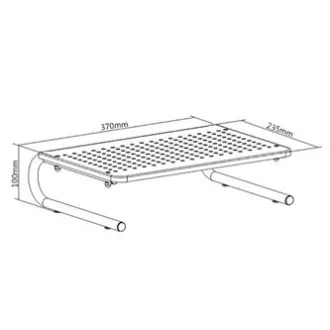 Piedestal sub monitor, spațiu pentru tastatură, negru, oțel-plastic, capacitate de încărcare 20 kg, Powerton, ergo Piedestal sub monitor, spațiu pentru tastatură, negru, oțel-plastic, capacitate de încărcare 20 kg, Powerton, ergo