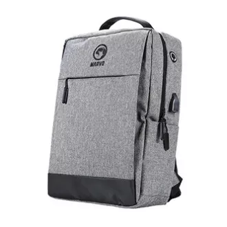 Rucsac laptop 15.6", BA-03, nailon gri, port de încărcare USB, Marvo, REDUCERE