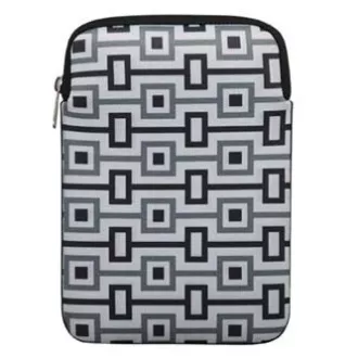 Husă tabletă 10.1", model geometric, neopren alb, REDUCERE
