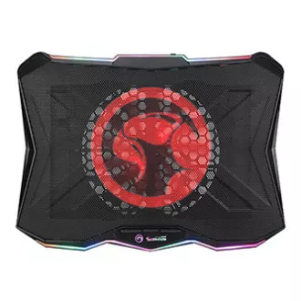 Suport laptop, FN-40, iluminare color, cu ventilator, negru-roșu, Marvo, cu hub cu 2 porturi, PRE-VÂNZARE Suport laptop, FN-40, iluminare color, cu ventilator, negru-roșu, Marvo, cu hub cu 2 porturi, PRE-VÂNZARE