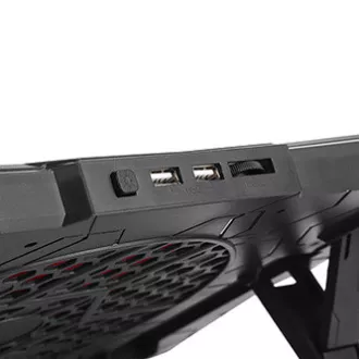Suport laptop, FN-40, iluminare color, cu ventilator, negru-roșu, Marvo, cu hub cu 2 porturi, PRE-VÂNZARE Suport laptop, FN-40, iluminare color, cu ventilator, negru-roșu, Marvo, cu hub cu 2 porturi, PRE-VÂNZARE