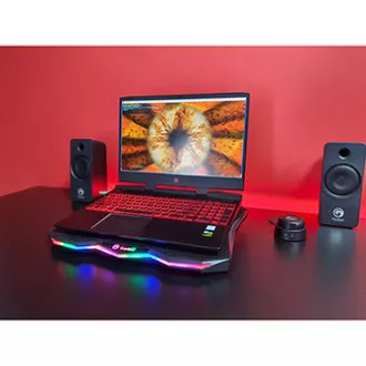 Suport laptop, FN-40, iluminare color, cu ventilator, negru-roșu, Marvo, cu hub cu 2 porturi, PRE-VÂNZARE Suport laptop, FN-40, iluminare color, cu ventilator, negru-roșu, Marvo, cu hub cu 2 porturi, PRE-VÂNZARE
