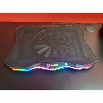 Suport laptop, FN-40, iluminare color, cu ventilator, negru-roșu, Marvo, cu hub cu 2 porturi, PRE-VÂNZARE Suport laptop, FN-40, iluminare color, cu ventilator, negru-roșu, Marvo, cu hub cu 2 porturi, PRE-VÂNZARE