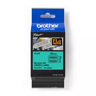 Bandă originală pentru imprimantă de etichete Brother, Brother, FLE-7511, imprimare neagră/suport verde, nelaminată, 21 mm, 45 mm x 10,5 mm, 72 k