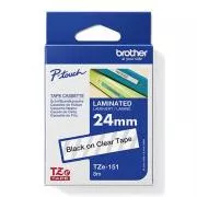 Bandă originală pentru imprimantă de etichete Brother, Brother, TZE-151, imprimare neagră/bază translucidă, laminată, 8 m, 24 mm