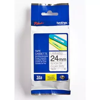 Bandă originală pentru imprimantă de etichete Brother, Brother, TZE-151, imprimare neagră/bază translucidă, laminată, 8 m, 24 mm