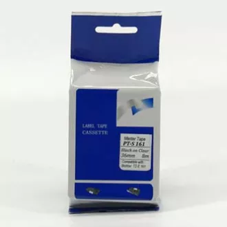 Compatibil cu banda master. Bandă pentru imprimantă de etichete, pentru Brother, PT-S161, imprimare neagră/suport translucid, nelaminată, 8m, 36mm