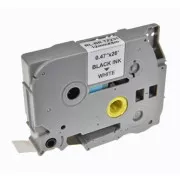 Bandă adezivă pentru etichete compatibilă G&G, pentru Brother, TZE-231, imprimare neagră/bază albă, laminată, 8m, 12mm