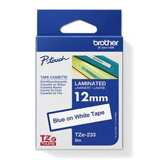 Bandă originală pentru imprimantă de etichete Brother, Brother, TZE-233, imprimare albastră/fond alb, laminată, 8m, 12mm
