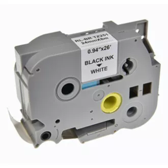 Bandă adezivă pentru etichete compatibilă G&G, pentru Brother, TZE-251, imprimare neagră/bază albă, laminată, 8m, 24mm