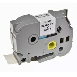 Bandă adezivă pentru etichete compatibilă G&G, pentru Brother, TZE-261, imprimare neagră/bază albă, laminată, 8m, 36mm