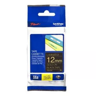 Bandă originală pentru imprimantă de etichete Brother, Brother, TZE-334, imprimare aurie/fond negru, laminată, 8m, 12mm