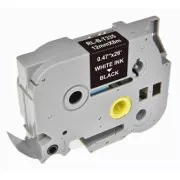 Bandă adezivă pentru etichete compatibilă G&G, pentru Brother, TZE-335, imprimare albă/bază neagră, laminată, 8m, 12mm