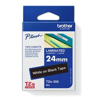 Bandă originală pentru imprimantă de etichete Brother, Brother, TZE-355, imprimare albă/fond negru, laminată, 8m, 24mm