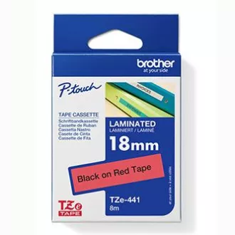 Bandă originală pentru imprimantă de etichete Brother, Brother, TZE-441, imprimare neagră/fond roșu, laminată, 8m, 18mm