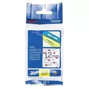 Bandă originală pentru imprimantă de etichete Brother, Brother, TZE-MPPH31, imprimare neagră/fond alb, 4 m, 12 mm, inimioare roz pe fundal
